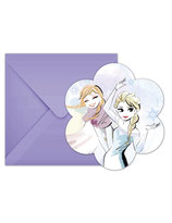 6 Cartons d'invitation + enveloppes La Reine des Neiges™