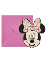 6 Cartons d'invitation avec enveloppes Minnie™ Tropical