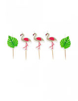 5 Bougies sur pic flamingo 5,5 cm