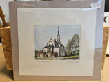 Original Druckgrafik "Freital - Schloss Burgk", handcoloriert