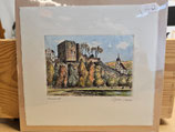 Original Druckgrafik "Tharandt", handcoloriert, monochrom