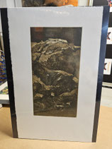 Original Druckgrafik "Umbrien 3", Mehrfarbdruck, Lithografie