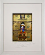Mixed Media "Zeit vergeht, Gold besteht, 1 Dollar - Dagobert Duck"