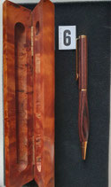 Drehkugelschreiber aus Zebranoholz - Etui aus marokkanischen Thuja Wurzelmaser