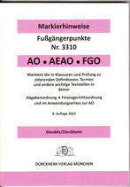 MARKIERHINWEISE Fußgängerpunkte: Abgabenordnung u. Finanzgerichtsordnung AO + FGO (2022)