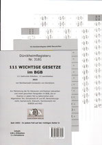 111 wichtige Gesetze im BGB DürckheimRegister® Nr. 3181