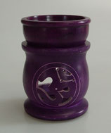 Räuchergefäß "OM" violett mit Sieb und Duftlampenaufsatz