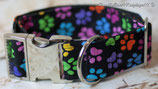 Halsband bunte Pfoten, Metallverschluss