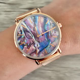 Modeschmuck, Armbanduhr, Rainbow, roségoldfarben
