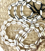 Fußkettchen, große Kauri-Muscheln, Makramee