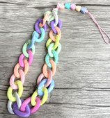 Acryl Phone-Charm "Gliederkette, Rainbow"