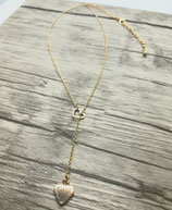 Kette "Herzen, goldfarben lang"