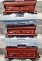 Coffret 3 wagons décharge automatique   HO  1/87  Réf: 66050  ROCO