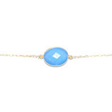 Bracelet chaine Calcédoine bleue
