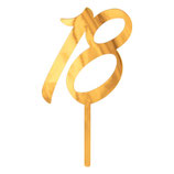 Cake Topper di Plastica Oro Metallizzato Sagomato N.18