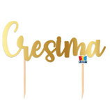 Cake Topper Oro Sagomato "Cresima" 15cm