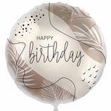 Palloncino in Foil 18" Happy Birthday Elegante con Piante Tropicali