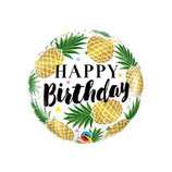 Palloncino in Foil 18" Bianco con Ananas "Happy Birthday"