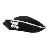 CAPPELLO DA PIRATA IN FELTRO NERO PER BAMBINI