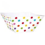 Ciotole di carta quadrate a pois arcobaleno (24 pezzi)