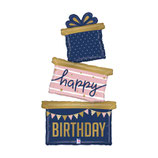 Palloncino in Foil 51" Multi-Balloons Pacco Regalo "Navy Birthday Gift Trio"