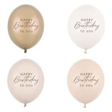 Palloncino in Lattice 12" Assortito con Scritta "Happy Birthday To You" 50pz colori naturals