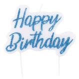 Candelina "Happy Birthday" Turchese Bio Glitter