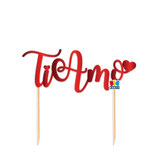 Cake Topper sagomato Rosso Metallizzato "Ti Amo" 20cm