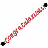 Festone Laurea con Tocco "Congratulazioni" 2.5mt