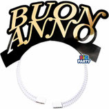 Cerchietto per Capelli Nero e Oro "Buon Anno" 4pz