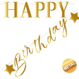 Festone Happy Birthday Oro Metallizzato 2pz