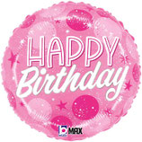 Palloncino in Foil 18" Happy Birthday Confetti Rosa "Pink Sparkle Dots"