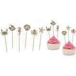 Picks decorativi glitterati oro gold - Marino - Blister 6 pezzi