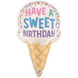 Palloncino in Foil 32" Super Shape Cono Gelato "Happy Birthday"