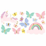 Tatuaggi Temporanei Farfalle e Unicorno 15pz