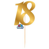 Mini Cake Topper Oro Metallizzato Sagomato N.18