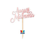 Mini Cake Topper sagomato Auguri Mamma 8cm x 14cm