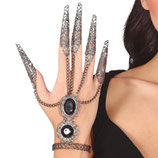 Bracciale con Unghia in Metallo e Pietre Nere