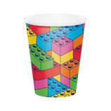 Bicchiere di Carta Mattoncini Multicolor "Block Bash" 8pz