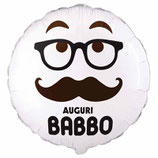 Palloncino in Foil 18" Bianco e Nero "Auguri Babbo"