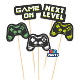 Mini Cake Topper Videogame 5pz
