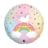 PALLONCINO 18" BUON COMPLEANNO UNICORNO "PASTEL UNICORN"