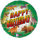 Palloncino in Foil 18" Happy Birthday Dinosauro