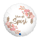 Palloncino in Foil 18" Matrimonio "Viva gli Sposi"