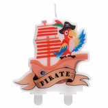 CANDELINA PIATTA PAPPAGALLO E VELIERO PIRATA