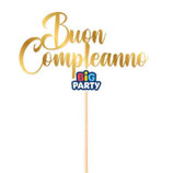 Mini Cake Topper Oro sagomato "Buon Compleanno"