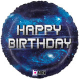 Palloncino in Foil 18" Happy Birthday Galassia "Galaxy"