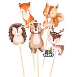 Mini Cake Topper Animali del Bosco 5pz
