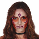 Gioielli Adesivi 3D Teschio Viola e Rosa "Halloween"
