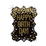PALLONCINO 34" SUPER SHAPE H.B. "METALLIC BIRTHDAY FRAME"